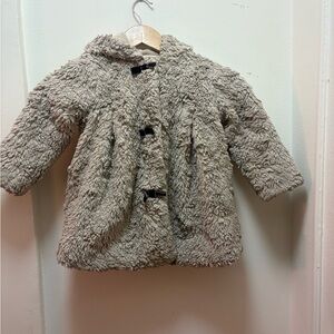 Toddler Girls American Widgeon Faux Fur Winter‎ Coat Size 4 Or 4T Tan Brown